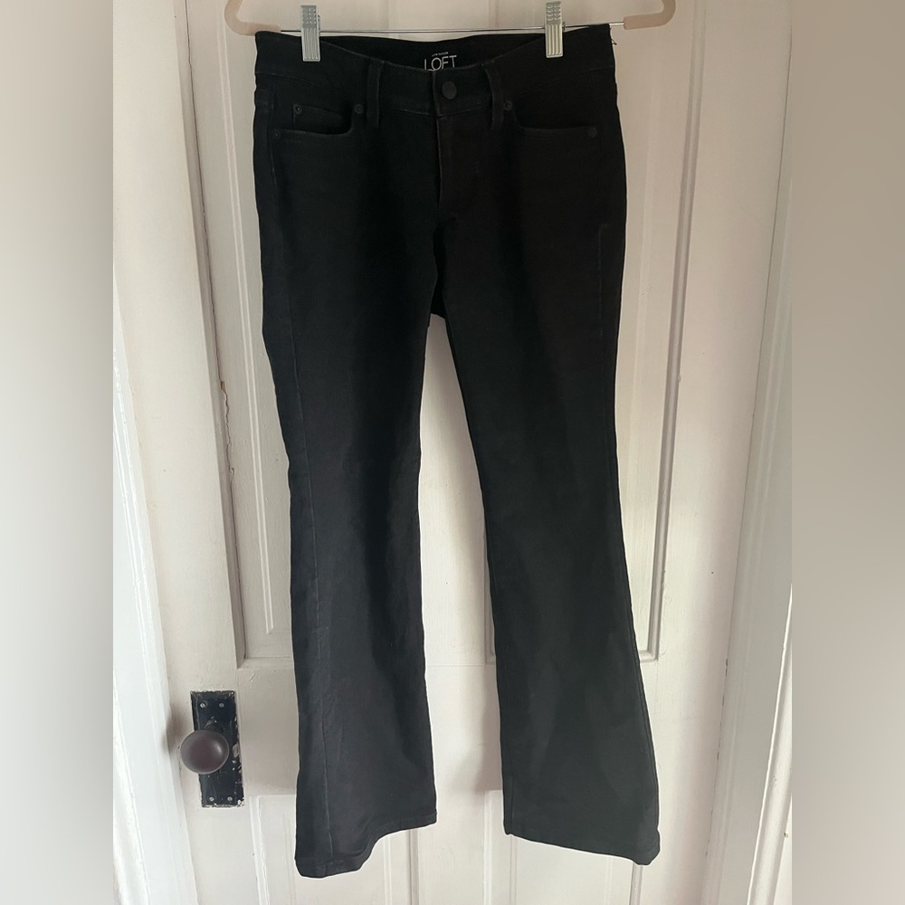 Loft Curvy Bootcut Black Denim Jeans Women's Size 2P
